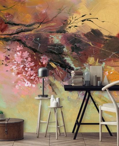 muokattava abstrakti puuseinämaalaus nimeltä Spring Spray, kirjoittanut Anne Farrall Doyle muokattava abstrakti puuseinämaalaus nimeltä Spring Spray, kirjoittanut Anne Farrall Doyle