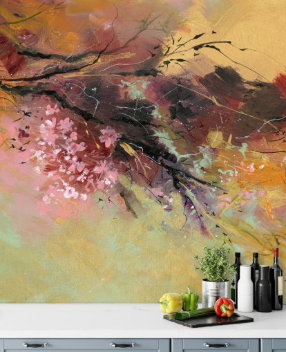 customizable abstract tree wall mural called Spring Spray by Anne Farrall Doyle