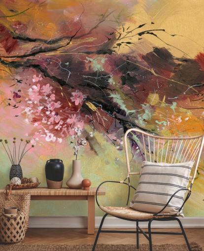 customisable abstract tree wall mural called Spring Spray by Anne Farrall Doyle