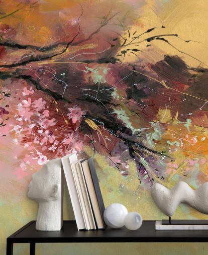 anpassningsbar abstrakt trädväggmålning kallad Spring Spray av Anne Farrall Doyle anpassningsbar abstrakt trädväggmålning kallad Spring Spray av Anne Farrall Doyle