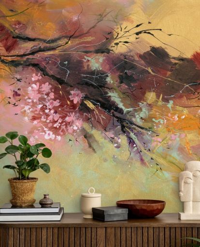 customizable abstract tree wall mural called Spring Spray by Anne Farrall Doyle
