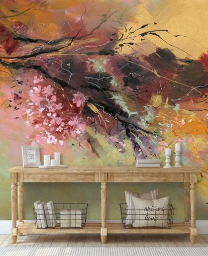 mural de pared de árbol abstracto personalizable llamado Spring Spray de Anne Farrall Doyle mural de pared de árbol abstracto personalizable llamado Spring Spray de Anne Farrall Doyle