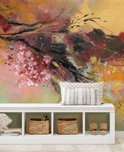 murale da parete astratto personalizzabile con albero chiamato Spring Spray di Anne Farrall Doyle