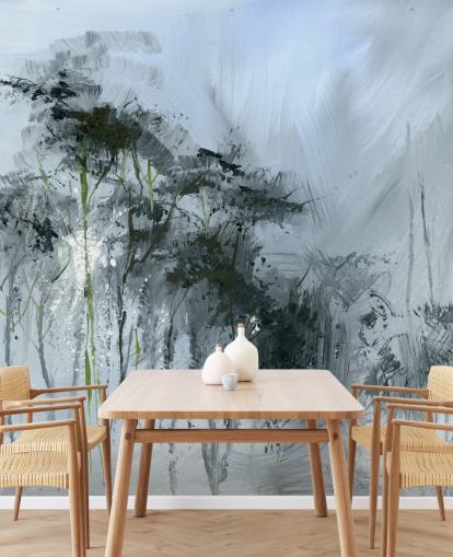 Graues personalisierbares abstraktes Wandbild namens Winter Woodland von Anne Farrall Doyle für Küchen, Wohn- und Schlafzimmer Graues personalisierbares abstraktes Wandbild namens Winter Woodland von Anne Farrall Doyle für Küchen, Wohn- und Schlafzimmer