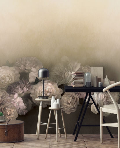 custom vintage floral mural called Amoura by Loris Drago for dining rooms and hallways custom vintage floral mural called Amoura by Loris Drago for dining rooms and hallways