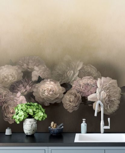 mural floral vintage personalizado llamado Amoura de Loris Drago para comedores y pasillos