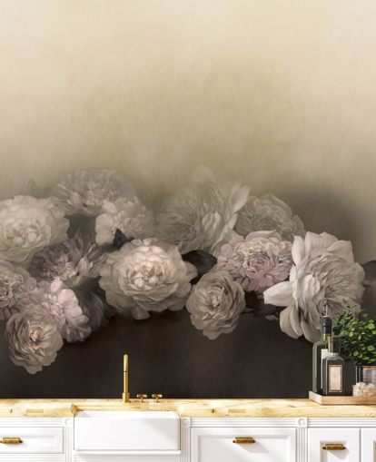 mural floral vintage personalizado llamado Amoura de Loris Drago para comedores y pasillos