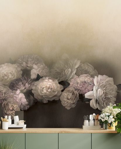 custom vintage floral mural called Amoura by Loris Drago for dining rooms and hallways custom vintage floral mural called Amoura by Loris Drago for dining rooms and hallways