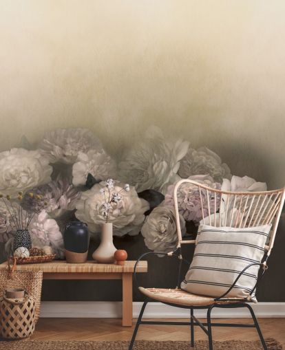 mural floral vintage personalizado chamado Amoura de Loris Drago para salas de jantar e corredores