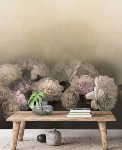 mural floral vintage personalizado llamado Amoura de Loris Drago para comedores y pasillos