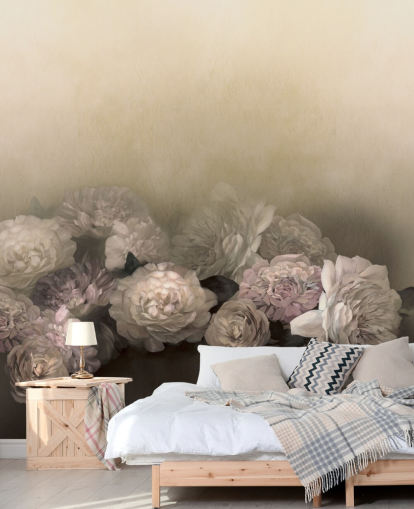 op maat gemaakte vintage bloemenmuurschildering genaamd Amoura van Loris Drago voor eetkamers en gangen op maat gemaakte vintage bloemenmuurschildering genaamd Amoura van Loris Drago voor eetkamers en gangen