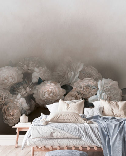 brun blommig väggmålning kallad Amoura II av Loris Drago för sovrum och vardagsrum brun blommig väggmålning kallad Amoura II av Loris Drago för sovrum och vardagsrum