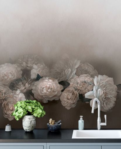 brown floral wall mural called Amoura II by Loris Drago for bedrooms and living rooms brown floral wall mural called Amoura II by Loris Drago for bedrooms and living rooms