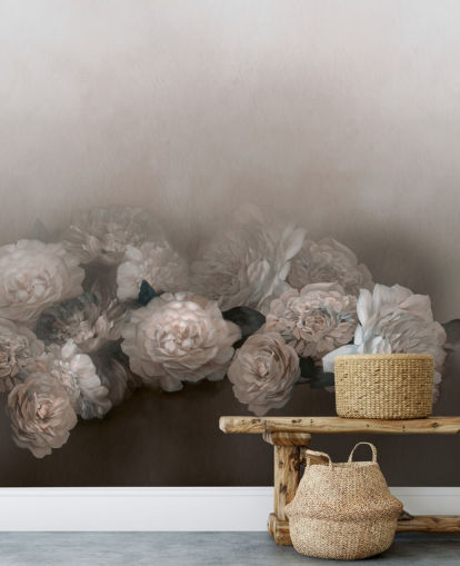 brown floral wall mural called Amoura II by Loris Drago for bedrooms and living rooms brown floral wall mural called Amoura II by Loris Drago for bedrooms and living rooms