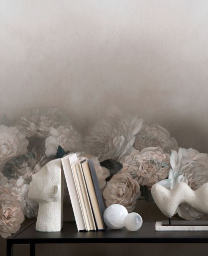 brown floral wall mural called Amoura II by Loris Drago for bedrooms and living rooms brown floral wall mural called Amoura II by Loris Drago for bedrooms and living rooms