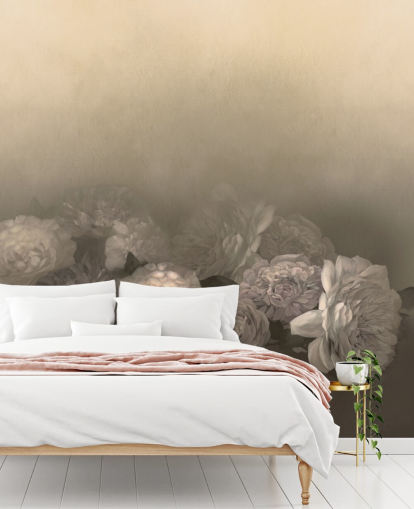 fresque murale vintage jaune personnalisable appelée Amoura III par Loris Drago pour les chambres