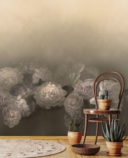 gelbes personalisierbares Vintage-Wandbild namens Amoura III von Loris Drago für Schlafzimmer