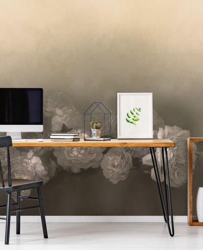 yellow vintage customizable wall mural called Amoura III by Loris Drago for bedrooms