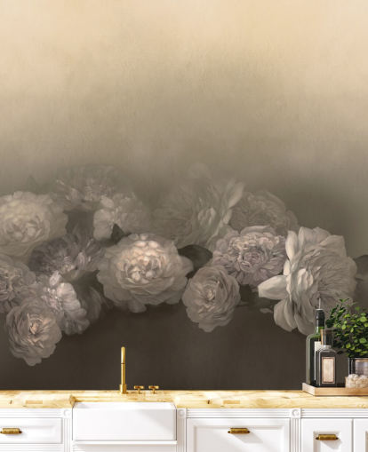 yellow vintage customisable wall mural called Amoura III by Loris Drago for bedrooms