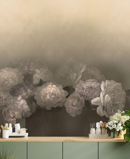 yellow vintage customizable wall mural called Amoura III by Loris Drago for bedrooms