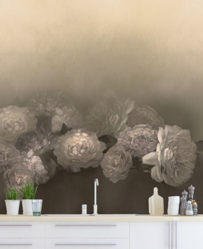 keltainen vintage räätälöitävä seinämaalaus nimeltä Amoura III, kirjoittanut Loris Drago makuuhuoneisiin