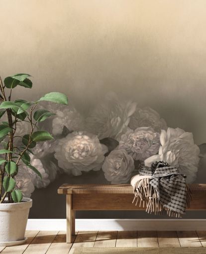 gelbes personalisierbares Vintage-Wandbild namens Amoura III von Loris Drago für Schlafzimmer