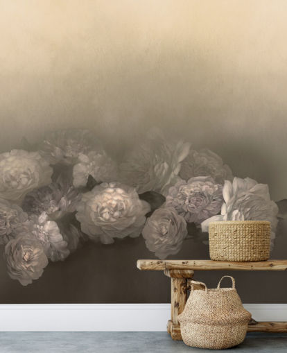 yellow vintage customisable wall mural called Amoura III by Loris Drago for bedrooms