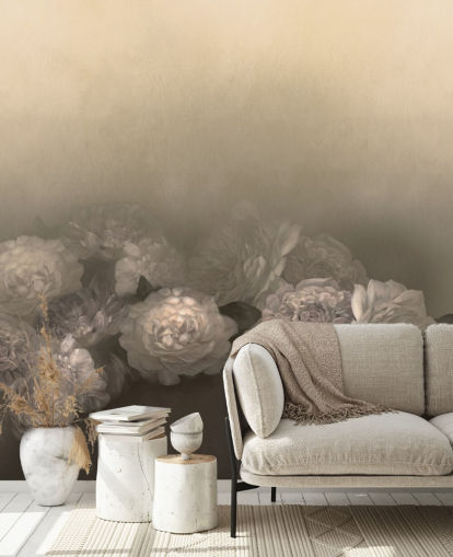 yellow vintage customisable wall mural called Amoura III by Loris Drago for bedrooms