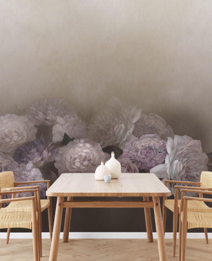 mural floral marrón llamado Amoura IV de Loris Drago para dormitorios y salas de estar