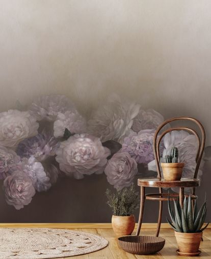 brun blommig väggmålning kallad Amoura IV av Loris Drago för sovrum och vardagsrum brun blommig väggmålning kallad Amoura IV av Loris Drago för sovrum och vardagsrum