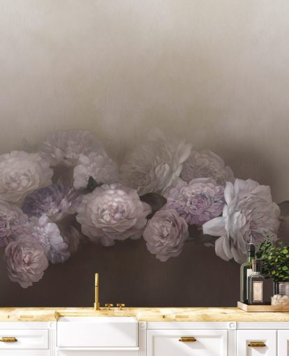 brown floral mural called Amoura IV by Loris Drago for bedrooms and living rooms