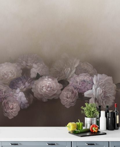 bruine bloemenmuurschildering genaamd Amoura IV van Loris Drago voor slaapkamers en woonkamers bruine bloemenmuurschildering genaamd Amoura IV van Loris Drago voor slaapkamers en woonkamers