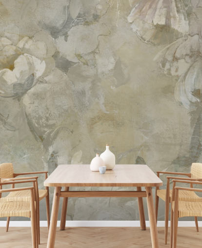 gray and yellow customizable vintage wall mural called Evanea by Loris Drago for bedrooms and living rooms gray and yellow customizable vintage wall mural called Evanea by Loris Drago for bedrooms and living rooms