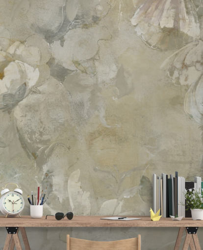 murale vintage grigio e giallo personalizzabile chiamato Evanea di Loris Drago per camere da letto e salotti murale vintage grigio e giallo personalizzabile chiamato Evanea di Loris Drago per camere da letto e salotti