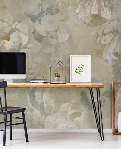 mural de parede vintage personalizável cinza e amarelo chamado Evanea de Loris Drago para quartos e salas de estar mural de parede vintage personalizável cinza e amarelo chamado Evanea de Loris Drago para quartos e salas de estar