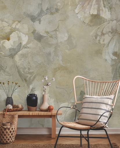 grey and yellow customisable vintage wall mural called Evanea by Loris Drago for bedrooms and living rooms grey and yellow customisable vintage wall mural called Evanea by Loris Drago for bedrooms and living rooms