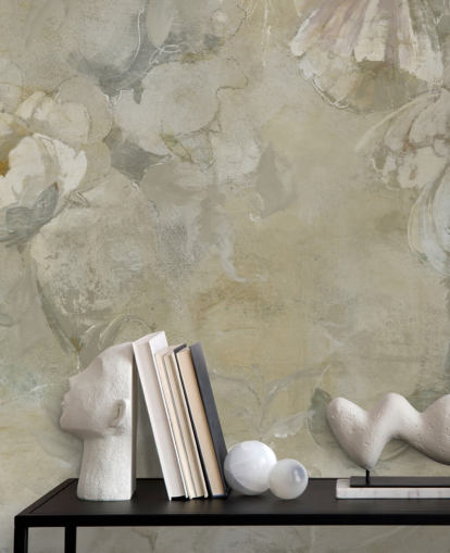 murale vintage grigio e giallo personalizzabile chiamato Evanea di Loris Drago per camere da letto e salotti murale vintage grigio e giallo personalizzabile chiamato Evanea di Loris Drago per camere da letto e salotti