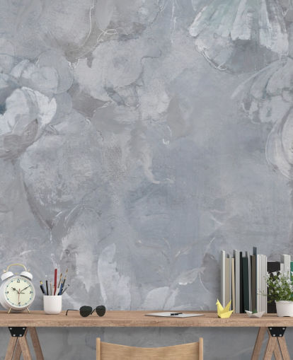 blaues und graues Blumenwandbild namens Evanea II von Loris Drago für Schlafzimmer und Wohnzimmer blaues und graues Blumenwandbild namens Evanea II von Loris Drago für Schlafzimmer und Wohnzimmer