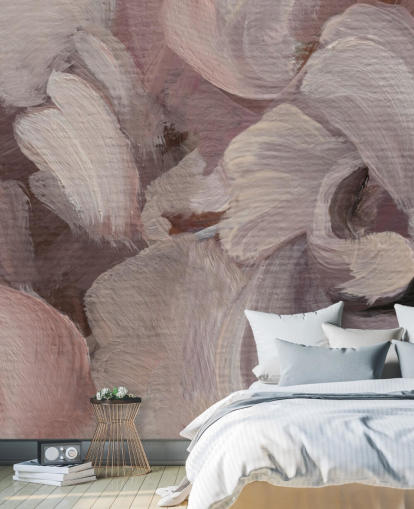 roze en paarse abstracte muurschildering op maat genaamd Fluence van Loris Drago voor slaapkamers roze en paarse abstracte muurschildering op maat genaamd Fluence van Loris Drago voor slaapkamers