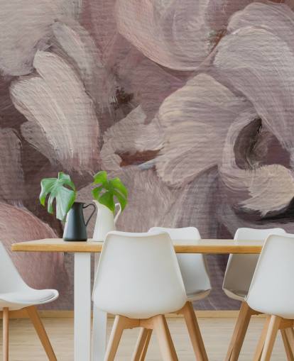 pink and purple custom abstract mural called Fluence by Loris Drago for bedrooms