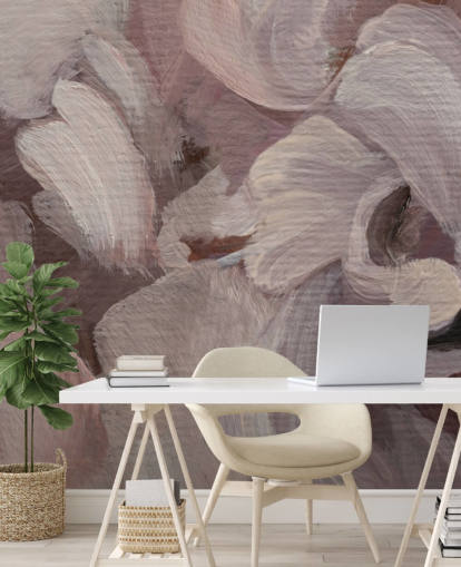 pink and purple custom abstract mural called Fluence by Loris Drago for bedrooms