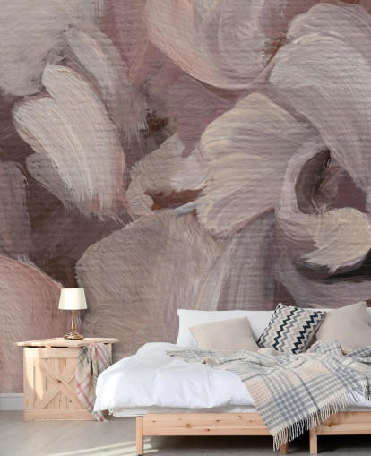 rosa och lila anpassad abstrakt väggmålning som heter Fluence av Loris Drago för sovrum rosa och lila anpassad abstrakt väggmålning som heter Fluence av Loris Drago för sovrum