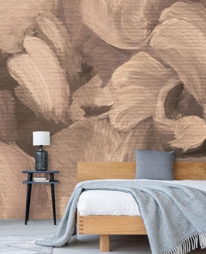 murale astratto personalizzabile color seppia chiamato Fluence II di Loris Drago per sale da pranzo e uffici domestici murale astratto personalizzabile color seppia chiamato Fluence II di Loris Drago per sale da pranzo e uffici domestici