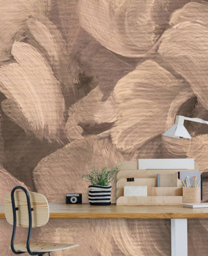 Personalisierbares abstraktes Wandbild in Sepia namens Fluence II von Loris Drago für Esszimmer und Heimbüros