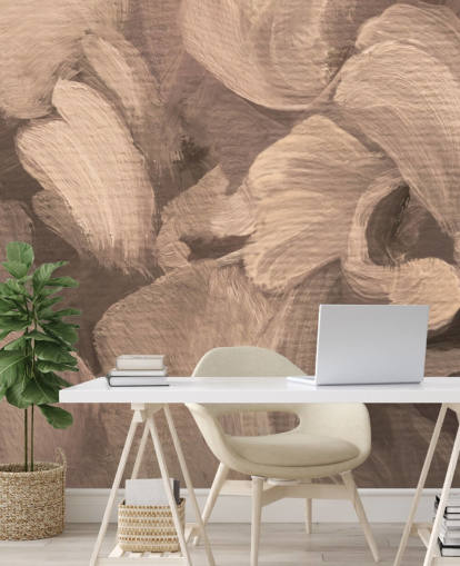 sepia customisable abstract mural called Fluence II by Loris Drago for dining rooms and home offices