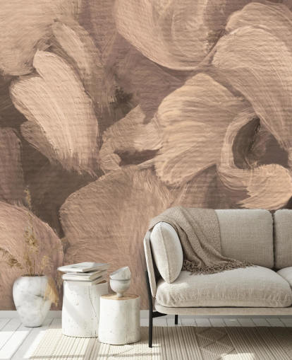 sepia customisable abstract mural called Fluence II by Loris Drago for dining rooms and home offices