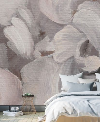 mural abstrato branco e roxo chamado Fluence III de Loris Drago para quartos e salas de estar mural abstrato branco e roxo chamado Fluence III de Loris Drago para quartos e salas de estar