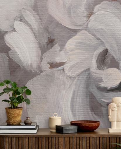 murale astratto bianco e viola chiamato Fluence III di Loris Drago per camere da letto e salotti murale astratto bianco e viola chiamato Fluence III di Loris Drago per camere da letto e salotti