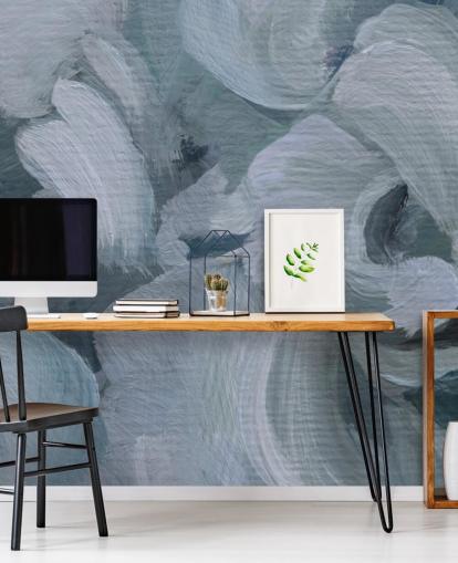 blue customisable abstract floral mural called Fluence IV by Loris Drago for bedrooms, bathrooms and kitchens blue customisable abstract floral mural called Fluence IV by Loris Drago for bedrooms, bathrooms and kitchens