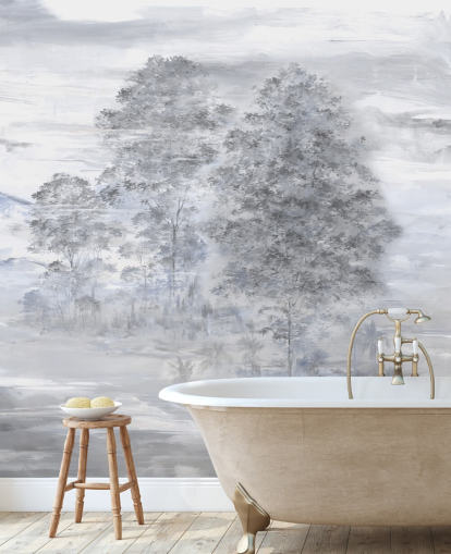 murale paesaggistico astratto personalizzabile grigio e beige chiamato Velaria di Loris Drago